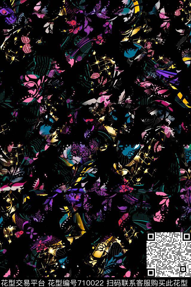 抽象男装摇滚数码印花华亿平台下载（图片编号: 710022） - 瓦栏（Walan）