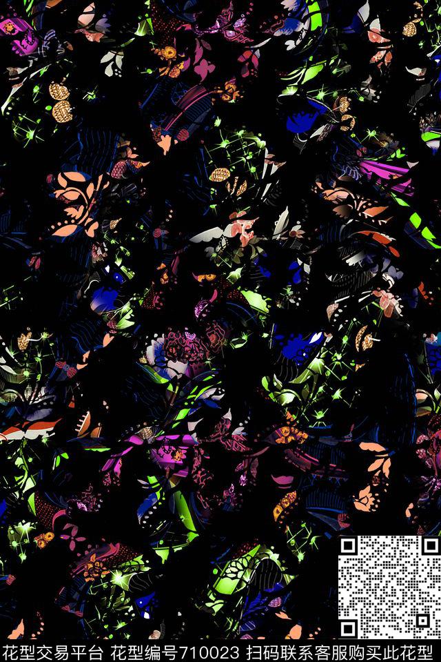 抽象男装摇滚数码印花华亿平台下载（图片编号: 710023） - 瓦栏（Walan）