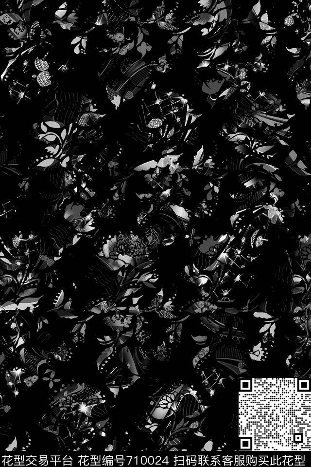 抽象男装摇滚数码印花华亿平台下载（图片编号: 710024） - 瓦栏（Walan）