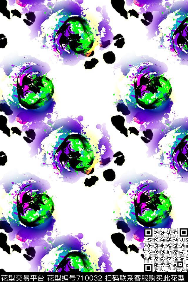 色块手绘抽象水彩水墨数码印花华亿平台下载（图片编号: 710032） - 瓦栏（Walan）