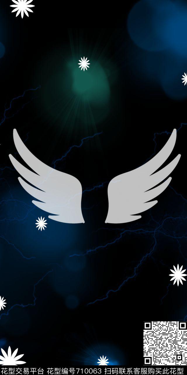 翅膀个性新颖数码印花华亿平台下载（图片编号: 710063） - 瓦栏（Walan）