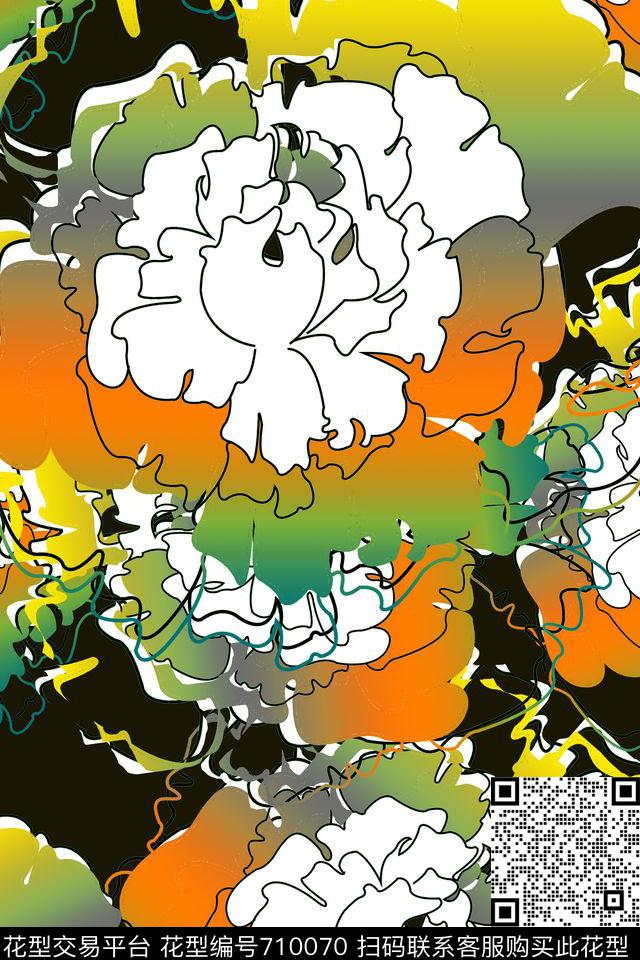 乱花花卉710070数码印花华亿平台下载（图片编号: 710070） - 瓦栏（Walan）