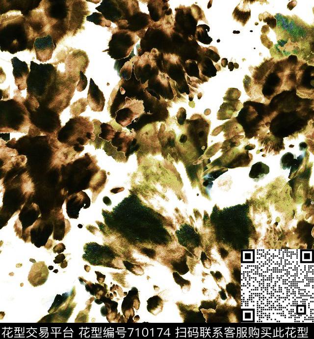 油墨笔触纹理数码印花华亿平台下载（图片编号: 710174） - 瓦栏（Walan）