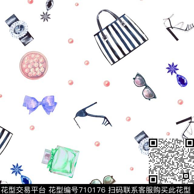 手绘配饰包包珍珠数码印花华亿平台下载（图片编号: 710176） - 瓦栏（Walan）