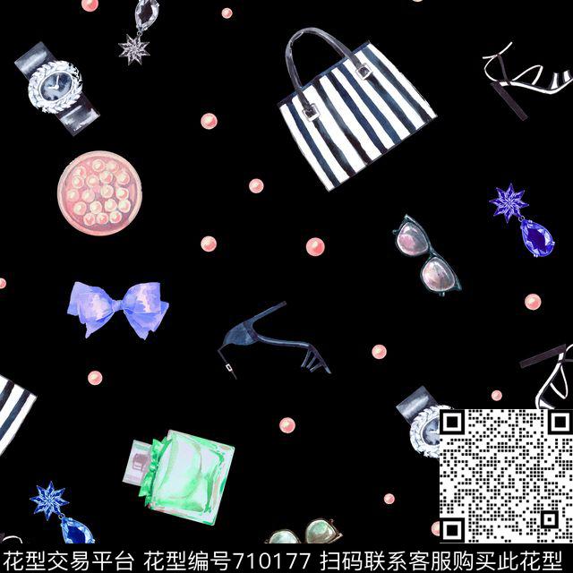 手绘配饰包包珍珠数码印花华亿平台下载（图片编号: 710177） - 瓦栏（Walan）