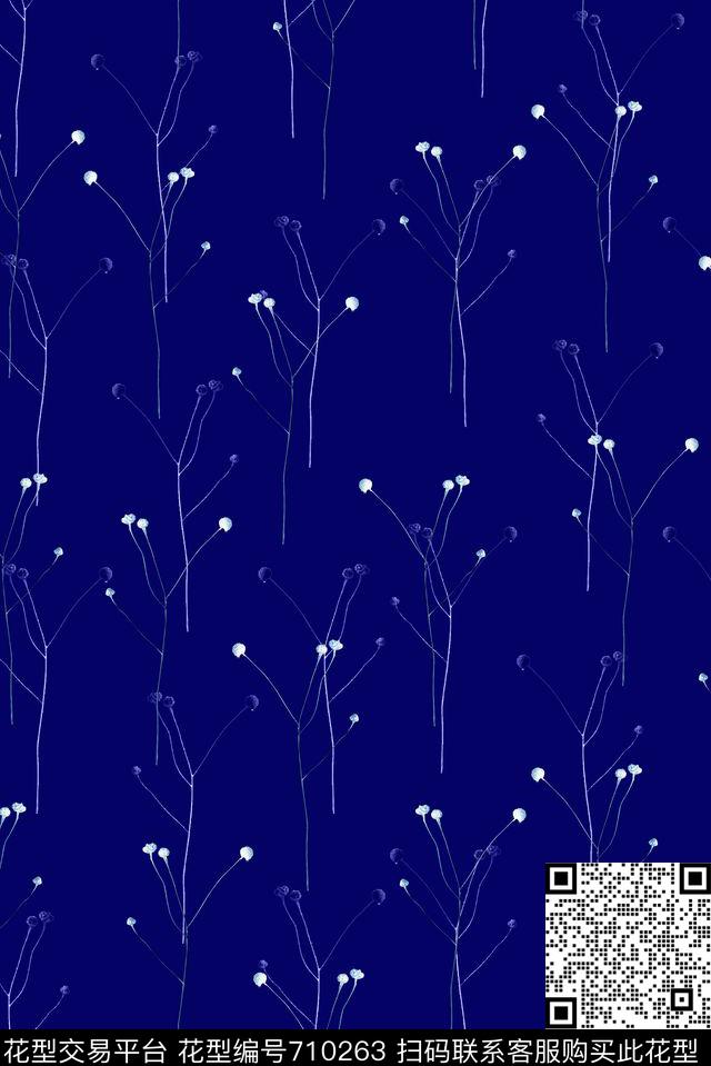 小碎花花朵花卉传统印花华亿平台下载（图片编号: 710263） - 瓦栏（Walan）