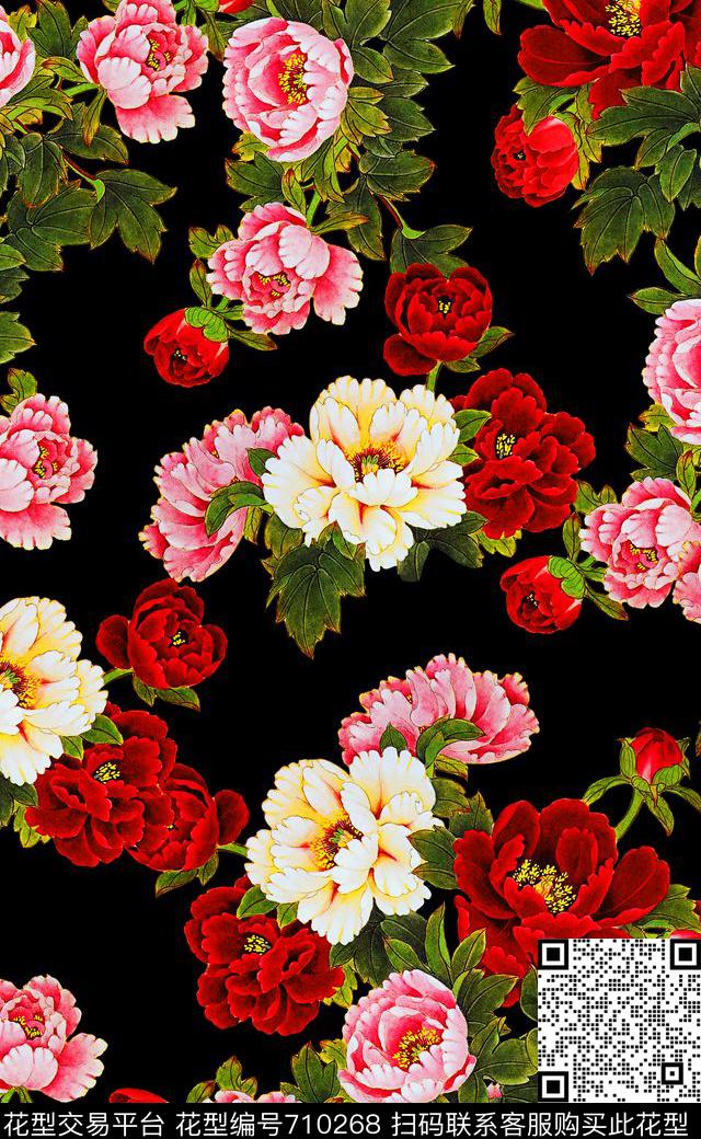 复古范中国风中国风四方连续数码印花华亿平台下载（图片编号: 710268） - 瓦栏（Walan）