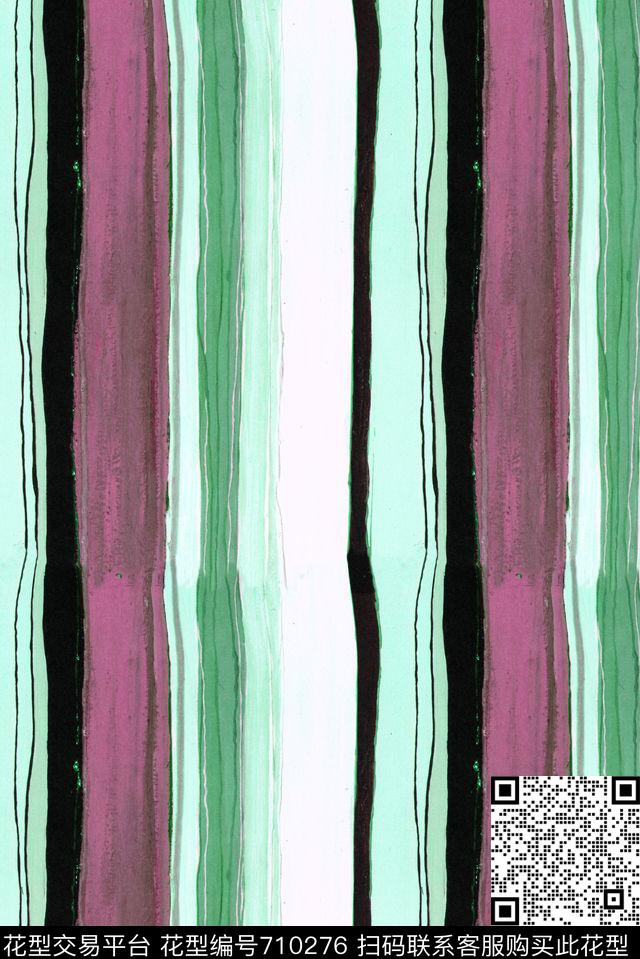 不规则条纹油画条纹数码印花华亿平台下载（图片编号: 710276） - 瓦栏（Walan）