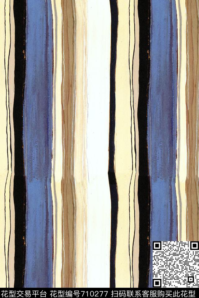 不规则条纹油画条纹数码印花华亿平台下载（图片编号: 710277） - 瓦栏（Walan）