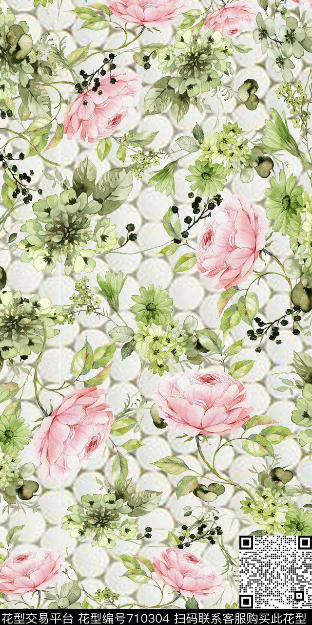 花卉珍珠肌理清新数码印花华亿平台下载（图片编号: 710304） - 瓦栏（Walan）
