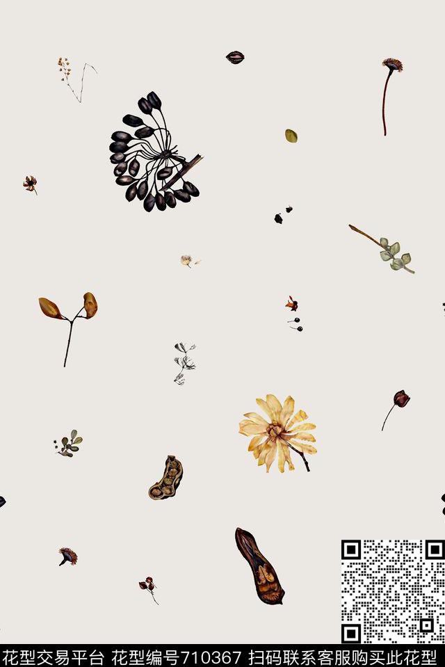 花卉抽象花卉男装花卉数码印花华亿平台下载（图片编号: 710367） - 瓦栏（Walan）