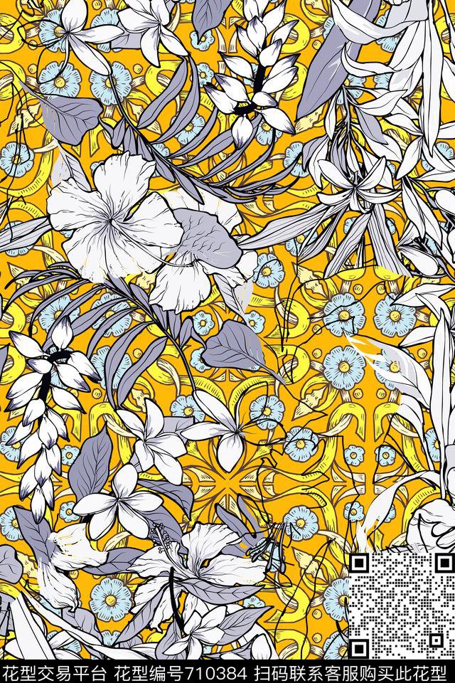 大花乱花欧美数码印花华亿平台下载（图片编号: 710384） - 瓦栏（Walan）