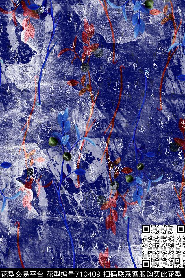 女装连衣裙外套T恤抽象抽象树枝数码印花华亿平台下载（图片编号: 710409） - 瓦栏（Walan）