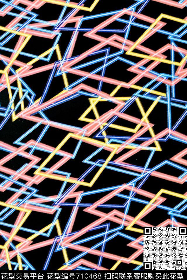 三角形方格几何数码印花华亿平台下载（图片编号: 710468） - 瓦栏（Walan）
