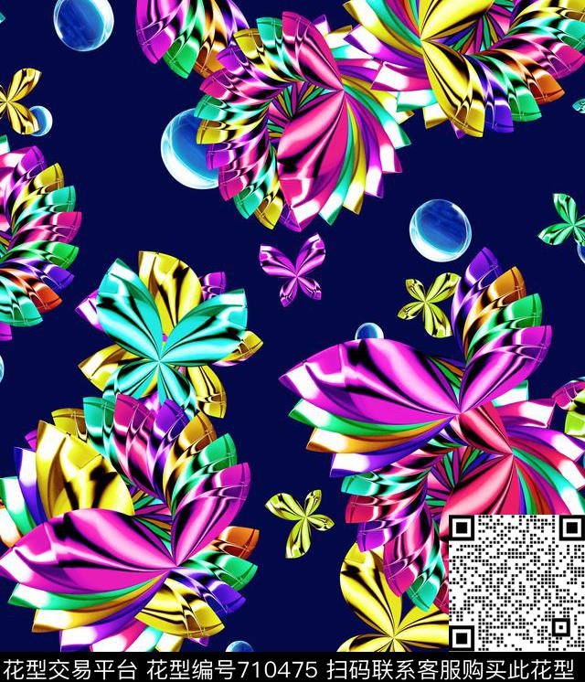 圆圈圆点几何数码印花华亿平台下载（图片编号: 710475） - 瓦栏（Walan）