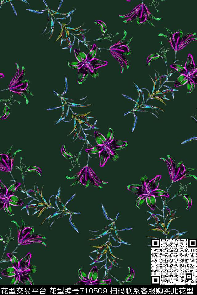小碎花花朵花卉数码印花华亿平台下载（图片编号: 710509） - 瓦栏（Walan）