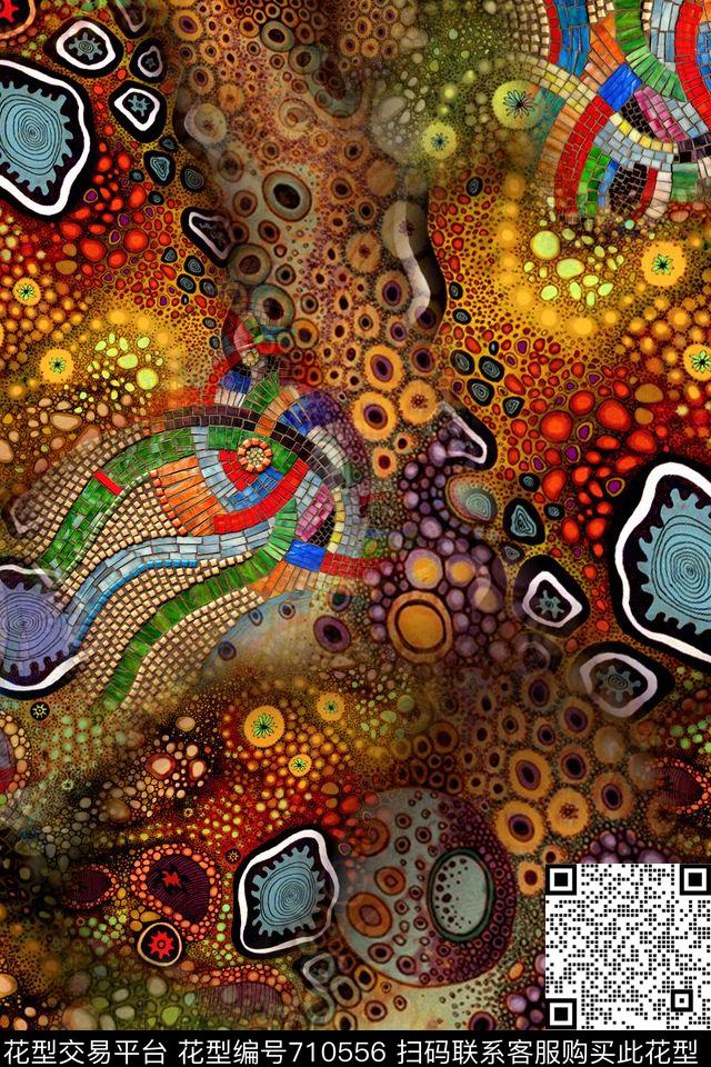 牡丹油画抽象数码印花华亿平台下载（图片编号: 710556） - 瓦栏（Walan）