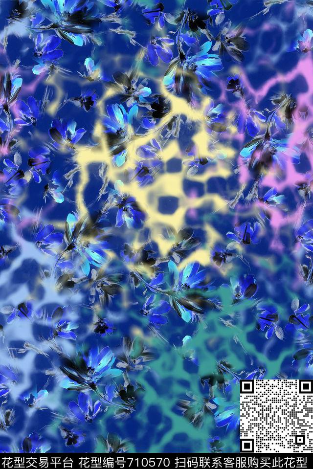 女装连衣裙外套T恤抽象抽象花卉数码印花华亿平台下载（图片编号: 710570） - 瓦栏（Walan）