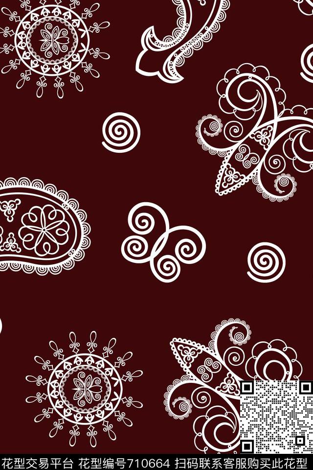 抽象纹理形状传统印花华亿平台下载（图片编号: 710664） - 瓦栏（Walan）