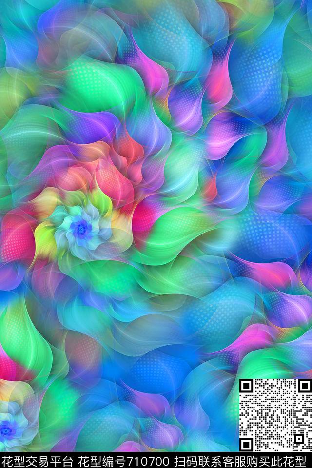 抽象花卉分形数码印花华亿平台下载（图片编号: 710700） - 瓦栏（Walan）