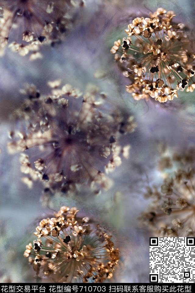 蒲公英花卉立体数码印花华亿平台下载（图片编号: 710703） - 瓦栏（Walan）
