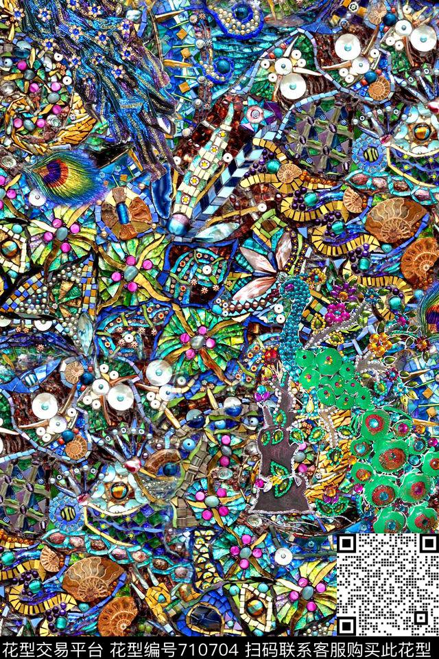 抽象肌理珠宝数码印花华亿平台下载（图片编号: 710704） - 瓦栏（Walan）