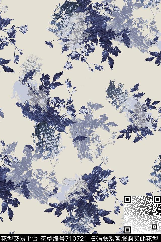 复古花卉抽象花卉复古数码印花华亿平台下载（图片编号: 710721） - 瓦栏（Walan）