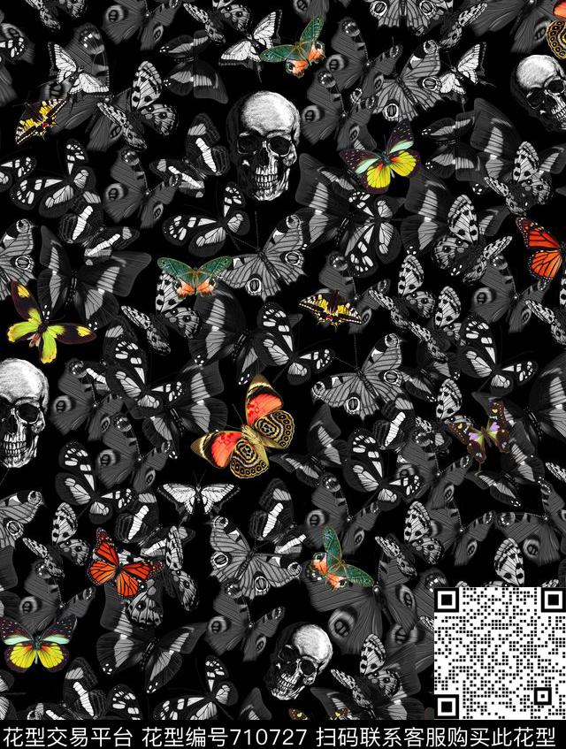 昆虫蝴蝶老虎数码印花华亿平台下载（图片编号: 710727） - 瓦栏（Walan）