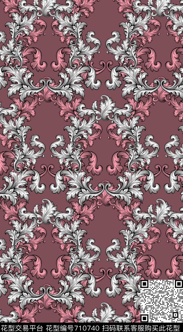 民族风欧式卷草简易时尚传统印花华亿平台下载（图片编号: 710740） - 瓦栏（Walan）