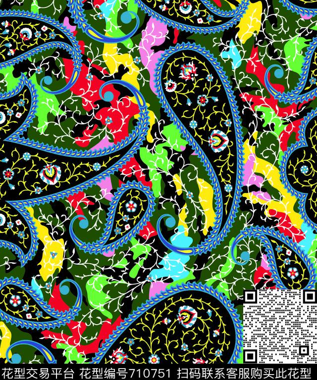 民族花纹Fei-女装迷彩传统印花华亿平台下载（图片编号: 710751） - 瓦栏（Walan）