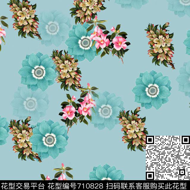 colorisecolorfullflower数码印花华亿平台下载（图片编号: 710828） - 瓦栏（Walan）