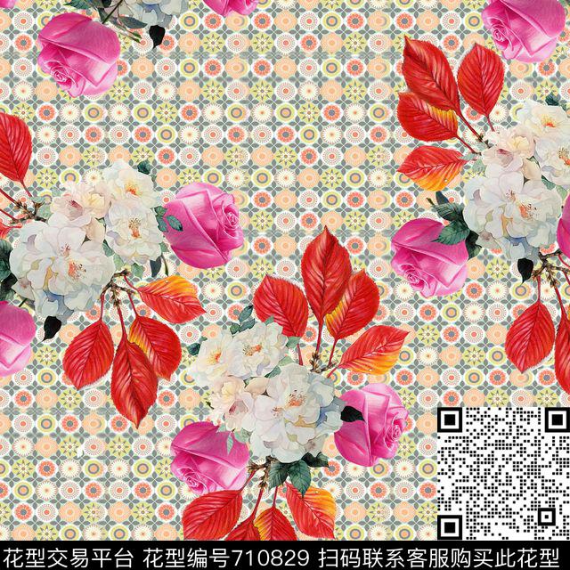 colorfullflowercolorise数码印花华亿平台下载（图片编号: 710829） - 瓦栏（Walan）