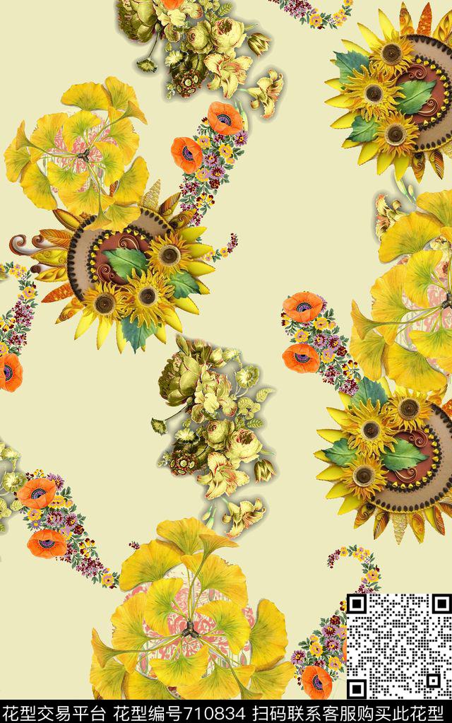 colorfullcoloriseflower数码印花华亿平台下载（图片编号: 710834） - 瓦栏（Walan）