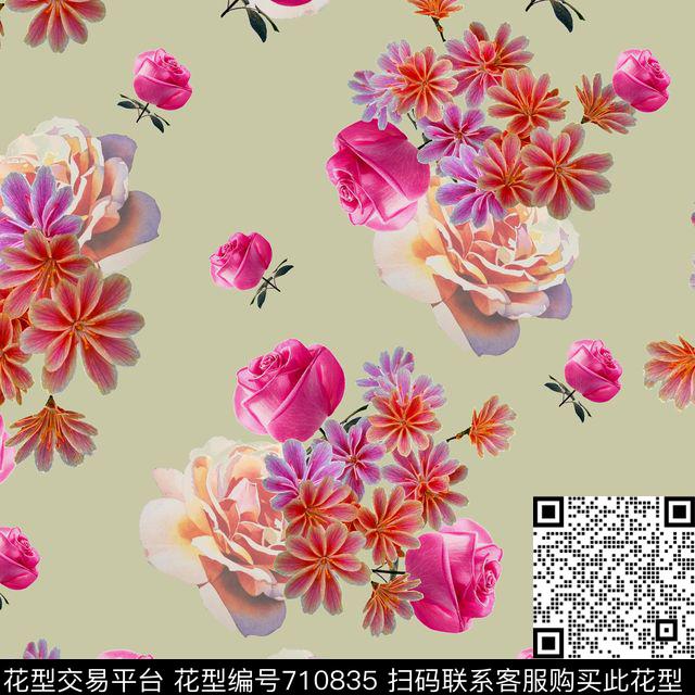 colorfullcoloriseflower数码印花华亿平台下载（图片编号: 710835） - 瓦栏（Walan）