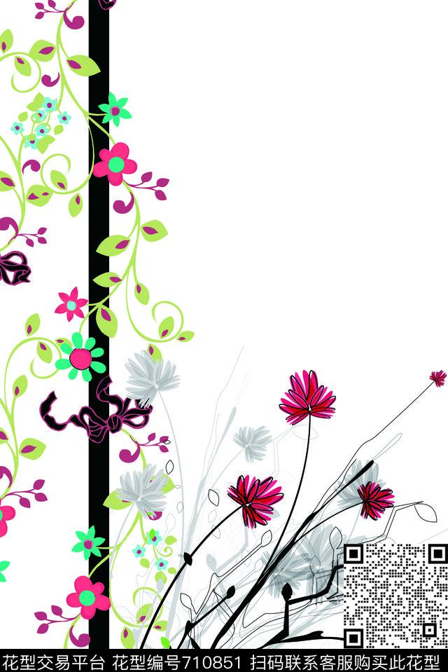 大花兰花花朵数码印花华亿平台下载（图片编号: 710851） - 瓦栏（Walan）