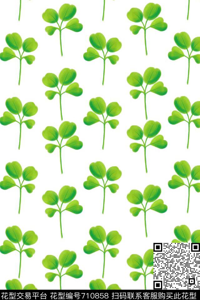 卡通婴童四叶草童装传统印花华亿平台下载（图片编号: 710858） - 瓦栏（Walan）