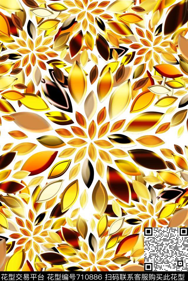 抽象几何分形艺术印花彩绘渐变纹理印花时尚大牌女装裙子夹克外套印花数码印花华亿平台下载（图片编号: 710886） - 瓦栏（Walan）