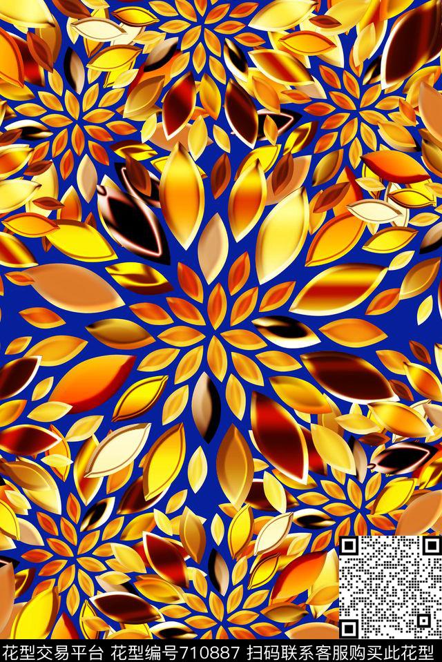 抽象几何分形艺术印花彩绘渐变纹理印花时尚大牌女装裙子夹克外套印花数码印花华亿平台下载（图片编号: 710887） - 瓦栏（Walan）