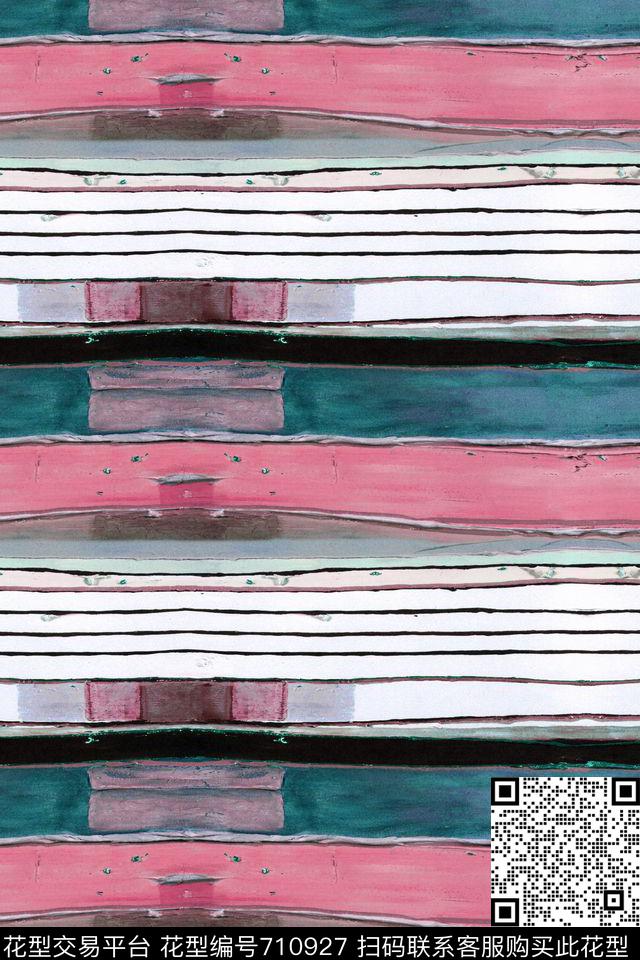 不规则条纹油画条纹数码印花华亿平台下载（图片编号: 710927） - 瓦栏（Walan）