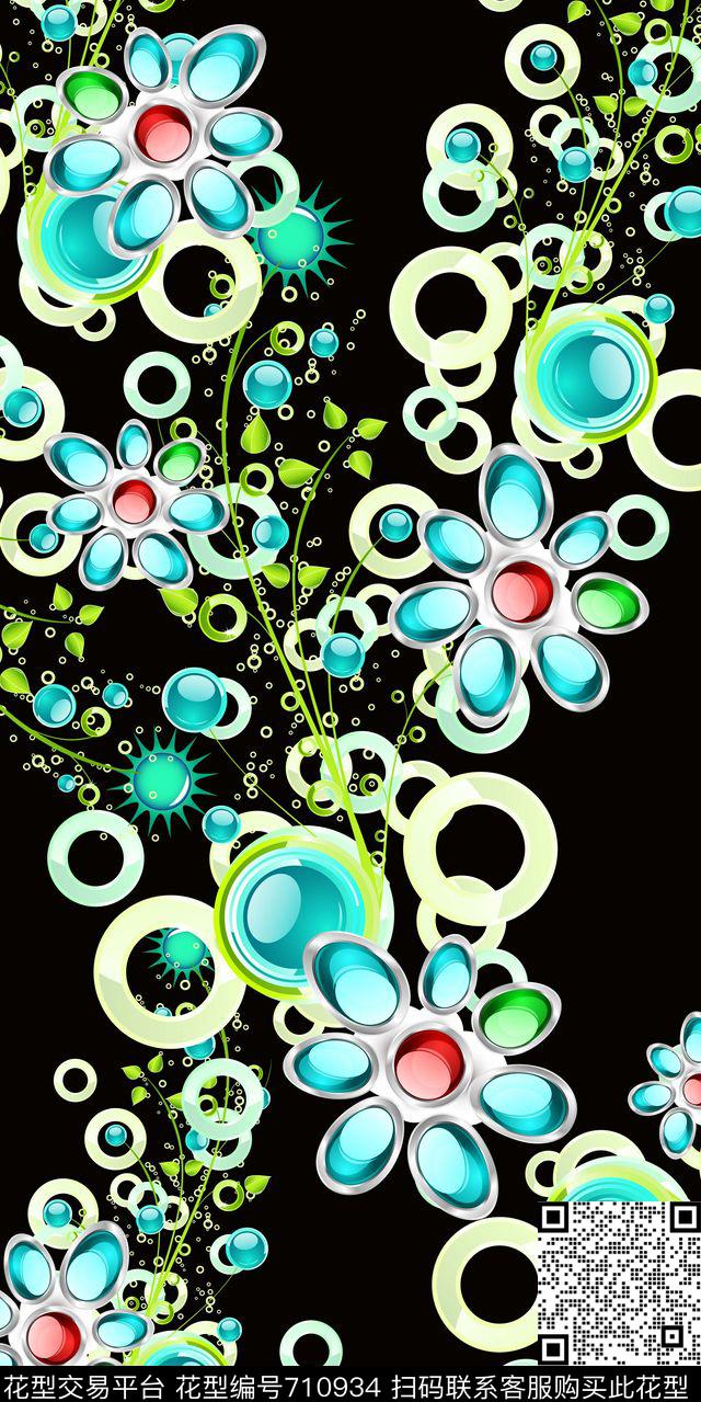 趣味宝石渐变数码印花华亿平台下载（图片编号: 710934） - 瓦栏（Walan）