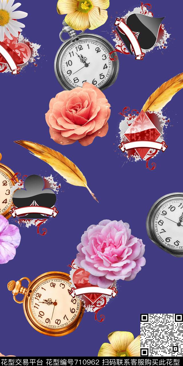 羽毛手表复古数码印花华亿平台下载（图片编号: 710962） - 瓦栏（Walan）