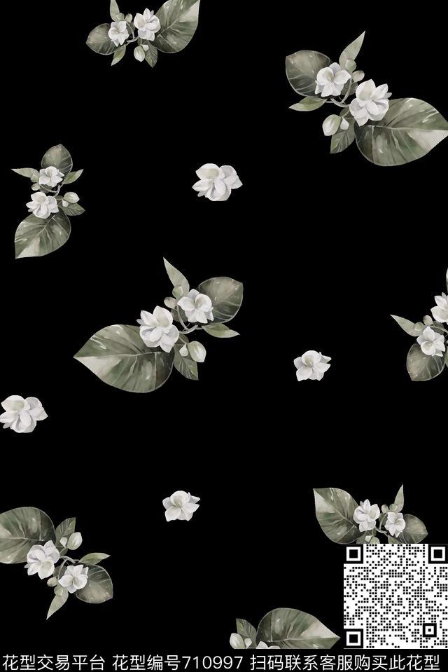 花卉树叶男装花卉数码印花华亿平台下载（图片编号: 710997） - 瓦栏（Walan）