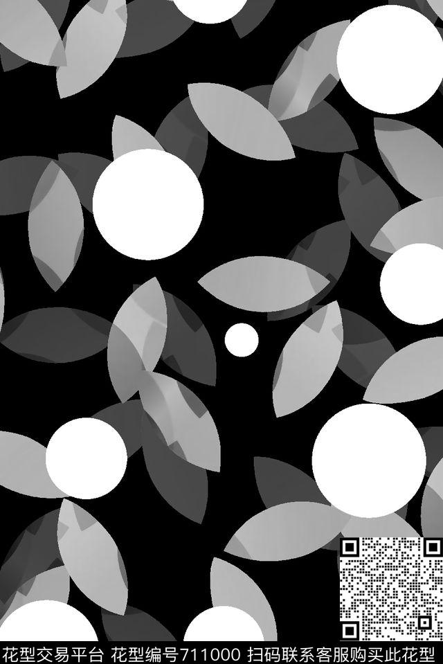 抽象树叶波点男装羽绒服数码印花华亿平台下载（图片编号: 711000） - 瓦栏（Walan）