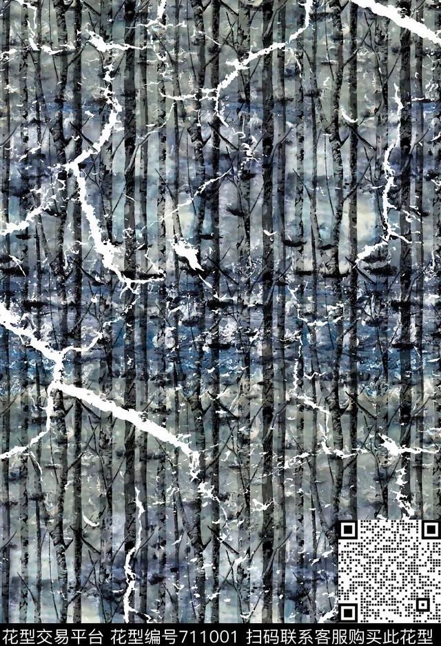 树枝纹理裂纹纹理男装羽绒服数码印花华亿平台下载（图片编号: 711001） - 瓦栏（Walan）