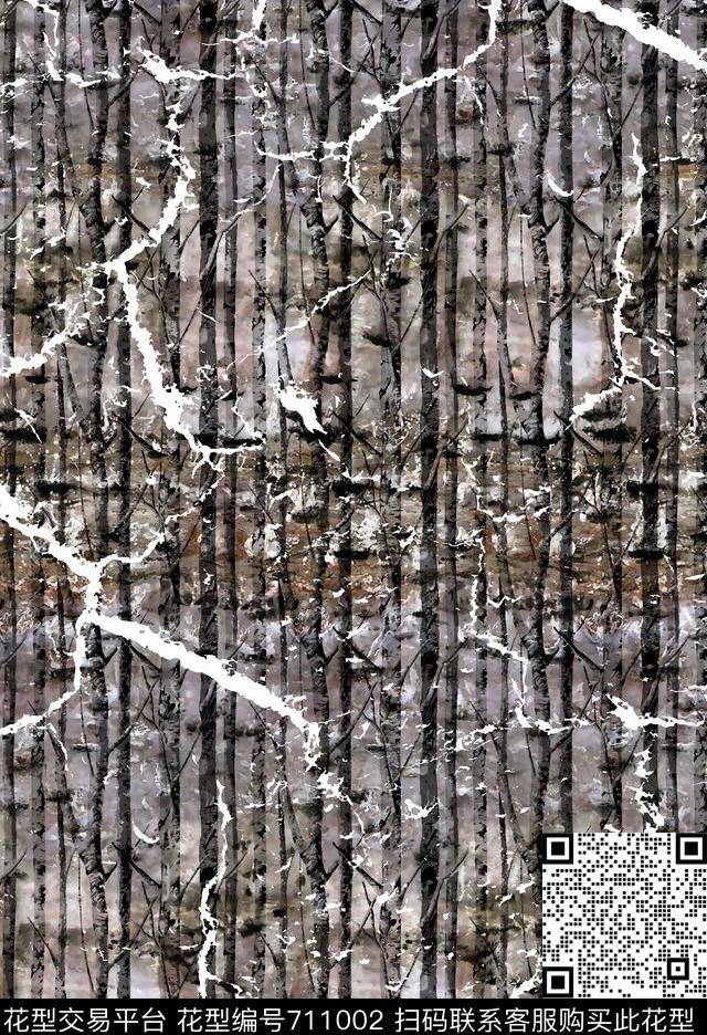 树枝纹理裂纹纹理男装羽绒服数码印花华亿平台下载（图片编号: 711002） - 瓦栏（Walan）