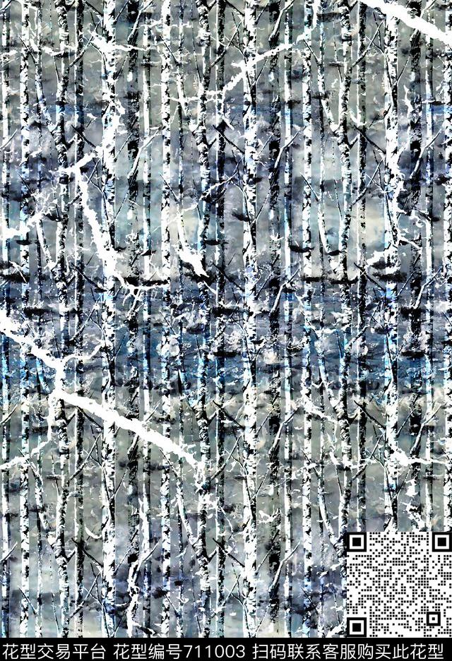 树枝纹理裂纹纹理男装羽绒服数码印花华亿平台下载（图片编号: 711003） - 瓦栏（Walan）