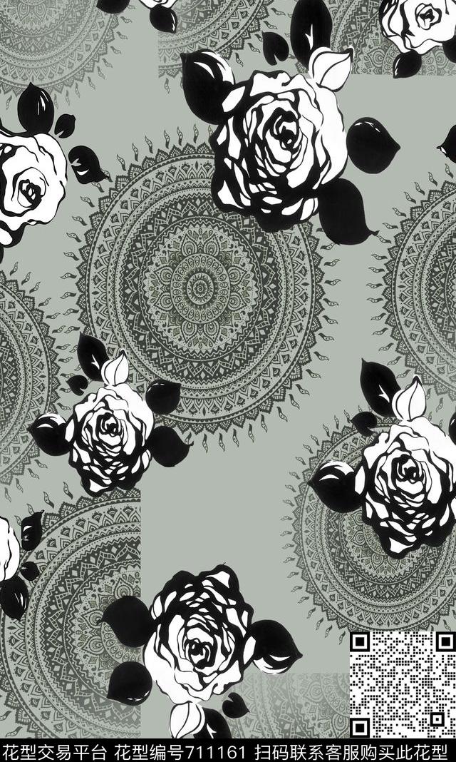 花卉印花抽象数码印花华亿平台下载（图片编号: 711161） - 瓦栏（Walan）