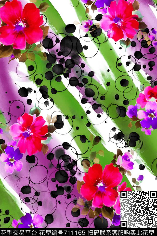 印花花卉几何数码印花华亿平台下载（图片编号: 711165） - 瓦栏（Walan）