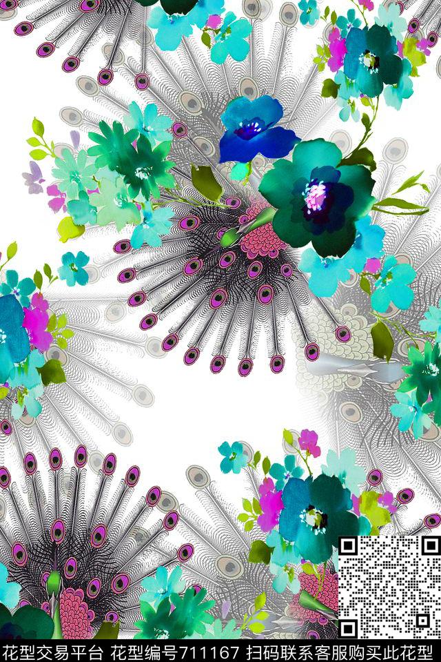 印花花卉几何数码印花华亿平台下载（图片编号: 711167） - 瓦栏（Walan）