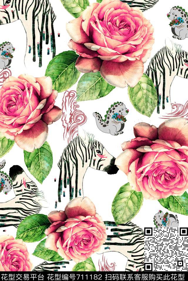 花朵花卉动物数码印花华亿平台下载（图片编号: 711182） - 瓦栏（Walan）